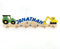 Kindergarderobe - Kleiderhaken Kinder - Holz mit Name (Traktor & Bagger)