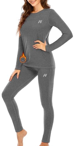 MEETWEE Damen Thermounterwäsche Set, Skiunterwäsche Unterwäsche Thermo Atmungsaktiv Funktionswäsche Schnelltrocknend Warme Winter