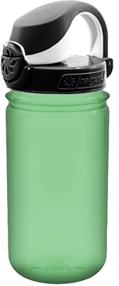 Nalgene Sustain Tritan-Wasserflasche für Kinder, BPA-frei, aus 50% Kunststoffabfall, auslaufsicher, langlebig, BPA-frei, Karabiner-freundlich, wiederverwendbar, 340 ml, leuchtet grün
