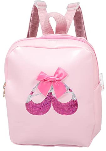 VALICLUD Ballett-Tanztasche PU-Leder-Ballett-Rucksack für Mädchen Ballerina Mädchen Wasserdichte Umhängetasche mit Griff für Kleinkinder Mädchen - Rosa