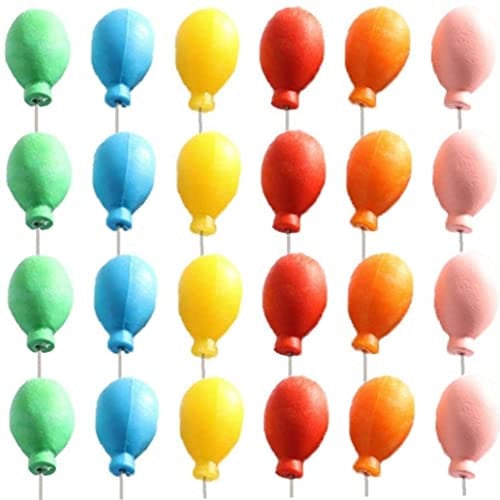 Lipfer Miniature Balloons 24pcs Dollhouse 3d Balloons Diy Landscape Ornaments for Fairy Garden Bonsai Cupcake Toppers Decoration
