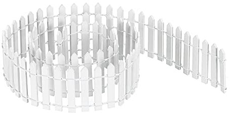 sourcing map Miniatur Gartenzaun, 35 Zoll lang DIY Holz Lattenzaun Mini Ornament, Weiß