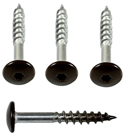 SN-TEC Fassadenschrauben Rostfrei Edelstahl V4A 5,5x45 mm, braun Pulverbeschichtet RAL 8014 mit Torx T20 Aufnahme (Mengenauswahl möglich) (25)