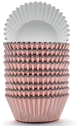 Standard Rose Gold Foil Cupcake Liners Metallic Paper Muffin Baking Cups 200-Count (Rose Gold)
