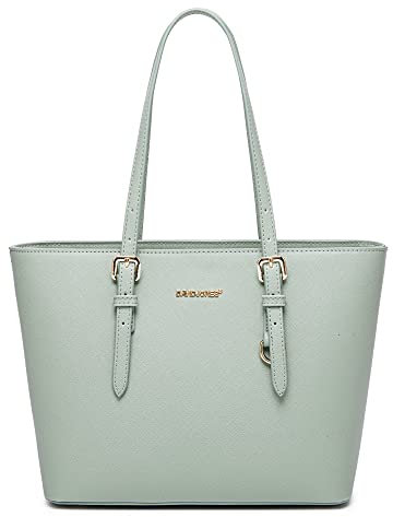 David Jones - Damen Shopper Handtasche Mittelgroße - Schultertasche Tote Bag PU Leder - Tasche Alltag Büro Arbeit Schule Reise Shopping - Klassische Arbeitstasche Elegante Mittlere Große - Grün