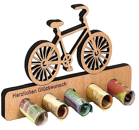 Wunscherfüller Geldgeschenk, Lre Co. Originelle Geldgeschenke Aus Holz für Radfahrer, Fahrrad Deko Geschenk, Geburtstag Geldgeschenk, Handgefertigte Deko für Freunde und Familie