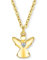 VIASOUL® Halskette Schutzengel mit Herz I Engel-Anhänger-Kette für Mädchen I Kinder-Schmuck I Mit 585er Gold überzogen & Zirkonia-Edelstein (Gold)