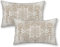 AEIOAE Boho-Kissenbezüge, 30,5 x 50,8 cm, Teppichmuster, Überwurfkissen, Braun, Beige, Weiß, ethnisches Design, Outdoor, dekorativ, quadratisch, Leinen, Bauernhaus-Dekoration, Kissenbezüge für