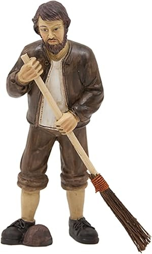 FADEDA 2X Kehrender Knecht/Höhe:9 cm/handbemalt/detailgetreue Krippen Figuren - Weihnachten Tisch Dekoration Krippe Zubehör