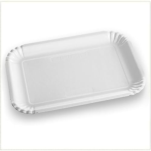 VIRSUS Vassoi per Pasticceria in Cartone POLITENATA BIANCO, (Misura 9) 48x34,5 cm, Navetta Monouso per Dolci, Pasticcini, Rustici, Torte, 10CF x 5Pz (50)