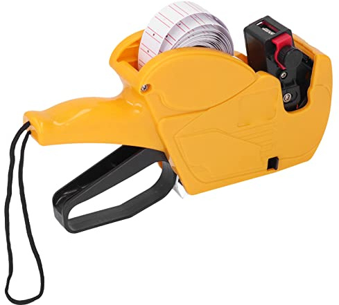 Syrisora Preisauszeichnungsmaschine, 8 Markierungsstellen, tragbares Preisschild-Gerät für Laden, Fabriklager (gelb)