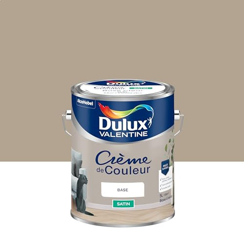 Dulux Valentine Crème de Couleur - Peinture multi-supports intérieure - Satin Gazelle 5 L
