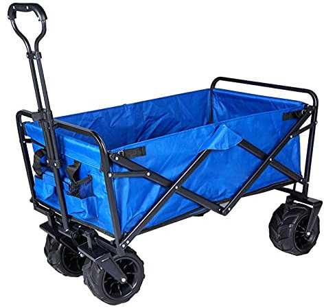 CRBUDY Klappbarer Trolley-Karren-Gartenwagen Gartenwagen Gartenwagen-Karren Outdoor-Mehrzweckwagen Klappbarer Garten-Strand-Shopping-Campingwagen