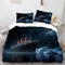 Generic Bettwäsche-Set 135x200 Winter Kuschelig Kinder Nachtansicht Der Titanic Mikrofaser Weiche Warme Bettwäsche und 2 Kissenbezug 80x80cm mit Reißverschluss, 3 Stück