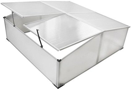 Iiaky Serre Froide à 4 couvercles 108x110x41 cm,Carport Abri Voiture,Serre Tunnel