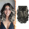 BARSDAR Clip in Haarverlängerungen Wellige, 30cm Kurzes Wellige Clip in Extensions Highlight Für Frauen 6PCs Voller Kopf Dickes Synthetisches Haarteile Extension - Schwarz mit Highlights