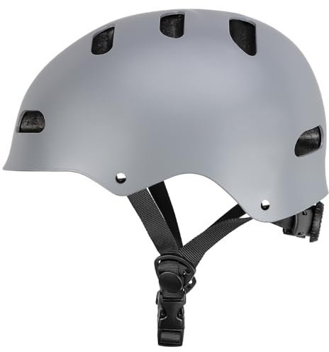 Skaterhelm Fahrradhelm für Damen Herren 59-62CM Robuster Stadthelm für den Alltag Verstellbar Unisex Schutzhelm für Skateboard E-Scooter Roller BMX