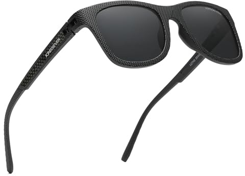KINGSEVEN Modische polarisierte Sonnenbrille für Männer und Frauen, UV400-Schutz, ultraleicht, zum Radfahren, Autofahren, Angeln745-A1 (A1-Black gray)
