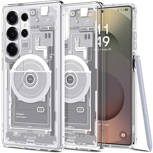 Spigen Cover Ultra Hybrid MagFit Compatibile con Samsung Galaxy S25 Ultra - Zero One White