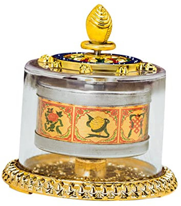 TOPBATHY Gebetsmühlen-Ornament Aus Kunststoff Buddhistische Vorräte Religiöser Schmuck Für Schreibtische Fensterbänke Bücherregale Schlichtes Design Exquisites Handwerk