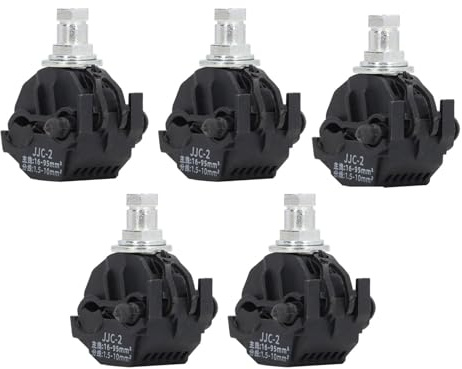 Bonbela 5 Stück Isolations-Piercing-Stecker, 1 KV, kein Abblättern, Piercing-Klemme, Hoch-Niederspannungs-Kabelverteiler (JJC-2)