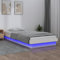 Willood Bettrahmen mit LED Bettgestell mit Lattenrost Massivholzbett Weiß 90x190 cm