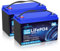 2PC 100Ah 12V Lithium Batterie,Batterie 100Ah 12V LiFePO4,15000 Cycles,Batterie 100Ah 12v LiFePO4,Avec Smart BMS,Protection Basse Température,Pour Camping Car,Systèmes Solaires,Bateaux,Ménages,Camping
