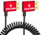 Alvin's Cables 8K HDMI Cable 2.1 48Gbps High Speed Φ2.4mm Ultra-Thin HDMI 8K@60Hz 4K@120Hz for Sony A7 A9, BMPCC, for Canon C70, for Atomos Ninja, for SmallHD, Right to Right Angle Coiled Cable