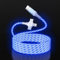 3-in-1 LED Light Up Flowing Multi iPhone Charger Cable,Lightning/Type C/Micro USB Car RGB Glowing Connector Cord for Apple iPhone 15/14/13/12/11 Pro Max/XR/XS/SE,iPad/Android/Samsung(6.6FT/2M Blue)