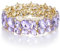 EVER FAITH Armband Damen Hochzeitsfeier Schmuck Österreichisch Kristall 2 Schicht Armkette für Braut Hell Lila Gold-Ton