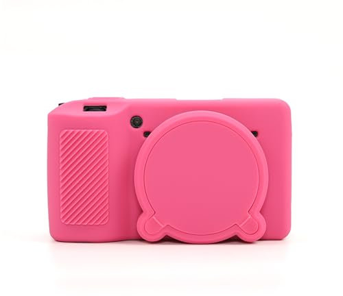 GR IIIx GR III Camera Case,Soft Silicone Protective Case Ultra-Thin Lightweight for Ricoh GR IIIx GR III GR3x GR3 Camera with Detachable Lens Cover (Peach Red)