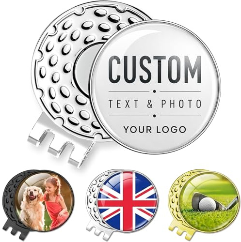 ZENTEE Personalised Golf Ball Markers Hat Clip, Custom Magnetic Ball Markers, Golf Accessories Gift for Golfers