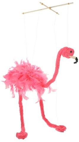 FRCOLOR Flamingo Plüsch Marionette Interaktive Tierpuppe für Puppenspiele Farbvariationen Kreatives für Aufführungen Hochwertige Verarbeitung für Deko und Emotionale Zufällige Farbe