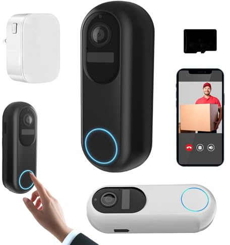 Halovision Doorbell Camera, Real-Time Notifications, Smart Home Security, Motion Detection Doorbell Camera With 360° View & 120-Day Battery Life, Two-Way Talk, Ip65 Weatherproof (Black+64GB)