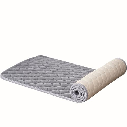 Miecoae Bankauflage & Sitzkissen Nach Maß 1,5cm Dick Waschbar, Flanell Gartenbank Sofa Sitzpolster rutschfest für Innen/Outdoor(Grau,60x180 cm 24x71 in)