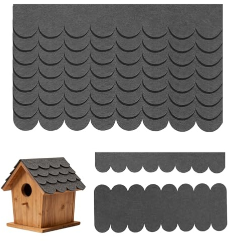 32 STK Dachpappe Schindeln für Vogelhaus, Dachpappe Selbstklebend Mini Wasserdicht Dachschindeln Vogelhaus Bitumenschindeln für Nistkästen Insektenhotels Hundehütten Kaninchenställe