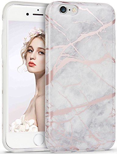 Imikoko iPhone 6/6s Case with Marble Print (Gray Rose Gold)