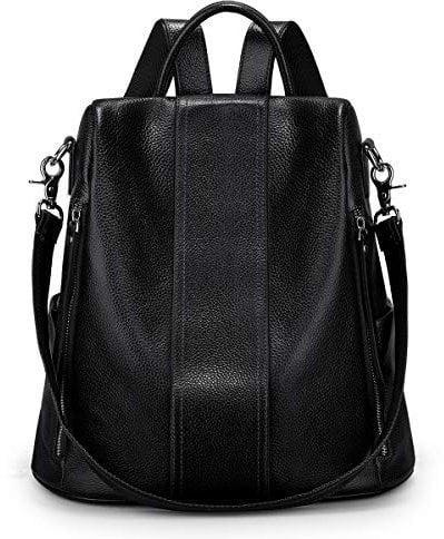 S-ZONE Damen Rucksack Echtleder Weiches Wasserdicht Anti Diebstahl Mode Rucksackhandtasche Casual Schulrucksäcke für Arbeit Schule Reise