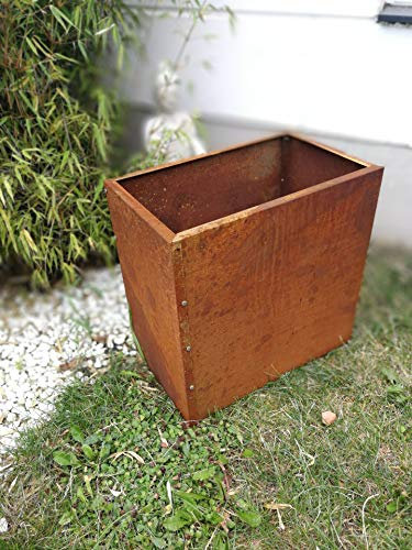 Zen Man 031988-8 - Maceta para jardín (Aspecto Oxidado, 1 mm, 50 x 30 x 50 cm)