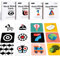 beiens High Contrast Baby Flashcard, 80 PCs 160 Seiten Schwarz Weiß Bunte Visuelle Stimulation Lernaktivitätskarte für Babys 0-3-6-12-36 Monaten, 5,5'' x 5,5'' Neugeborenes Spielzeug Babygeschenk
