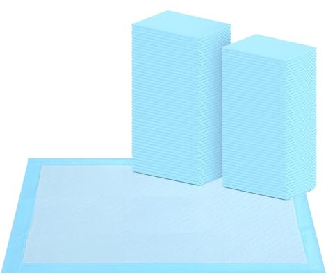 FluffyDream Trainingspads für Hunde und Welpen, 100-Stück 33X45cm Puppy Pads, Welpenunterlagen, Auslaufsicheres 5-Lagiges Design mit Schnell Trocknender Oberfläche, Extra Kleine Größe, Blau