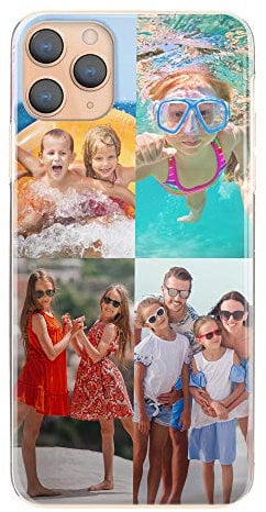 Personalised Phone Case For Apple IPhone 16, 15, 14, Pro, Max, Mini, Plus 13, 12, 11, X, XS, XR, SE, 8, 7, 6, Custom Photo Hard Cover, Personalize with Four Image Collage Layout F, Four Equal Images