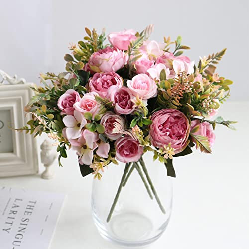 PUYYDS Seide Pfingstrose Künstliche Rose Blumen Günstige Blumenstrauß Herbstdekoration Hochzeit Zuhause Weihnachten Herbstdekoration Gefälschte Blumenstrauß