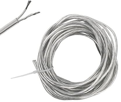 OMIGA Cable Eléctrico Transparente 10 Metros Cable 2 Hilos PVC Cable Eléctrico de Alambre de Cobre 0.75 mm² para Instalar Electrodomésticos de Baja Potencia
