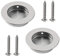 2pcs Maniglia a scomparsa acciaio inox spazzolato satinato impugnatura nascosta Argento maniglia incasso rotonda porte scorrevoli montatura a filo a scomparsa in acciaio inox satinato con 4 viti