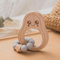 Avocado Beißring für Baby Natur Holz blau - Kauspielzeug & Zahnungshilfe für Jungen & Mädchen - Babyspielzeug Beissring als Geschenk zur Geburt - Holzspielzeug nachhaltig BPA-frei schadstofffrei