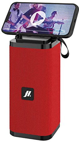 MUSIC HERO SBS Haut-Parleur sans Fil Band 6W, Haut-Parleur Portable avec Ports Micro SD, clé USB et câble AUX, Support pour téléphone, câble de Chargement Inclus, Rouge