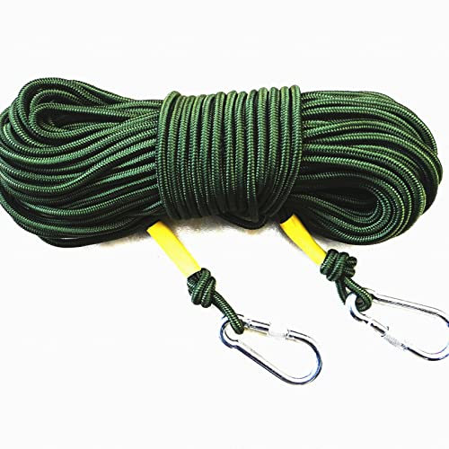 HAMIMI sicherungsseil Nylon Statisches Seil kletterseil Outdoor-Seil mit 2 Stahlhaken für Arbeiten in der Höhe/Feuerleiter/Abseilen/Sport Camping usw,95m