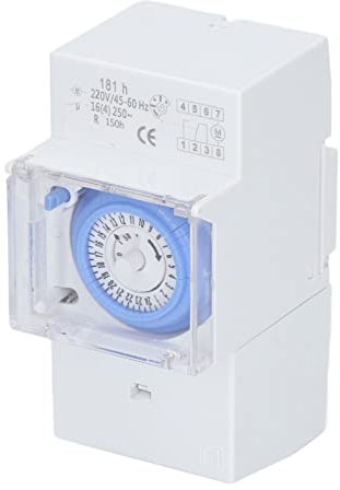 TICFOX Temporizador Mecánico De 181h, Temporizador, Economizador con Batería De 80mAh, Interruptor De Control De Tiempo para Uso Doméstico, 220VAC, 2500W