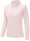 donhobo Damen Sport T-Shirt Fitness Langarm Laufshirt Yoga Crop Top Gym Workout Oberteil Leicht Schnelltrocknend Trainingsshirt mit 1/4 Reißverschluss (Hellrosa, S)